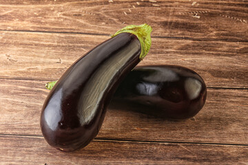 Two Fresh ripe black eggplants