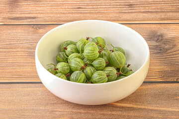 Natural ripe gooseberry heap in the bowl