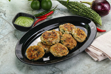 Indian style - chicken kebab with herbs