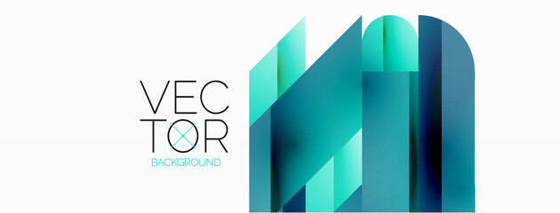 Dynamic abstract vector background. Harmonious fusion of circles, squares, and triangles. Geometric elements intertwine to create mesmerizing backdrop. Each shape contributes to kaleidoscope of forms