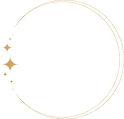 Gold Glitter Circle Frame