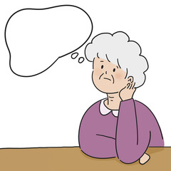 고민 걱정 있는 할머니