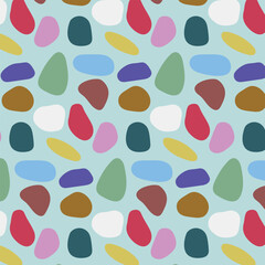 Abstract geometric pattern with sea stones. Sea colorful pebbles.