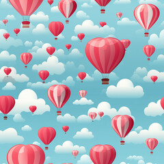 Hot Air Balloon Ride Seamless Patterns