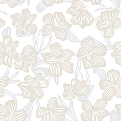 Neutral Colour Botanical Floral Seamless Pattern Design