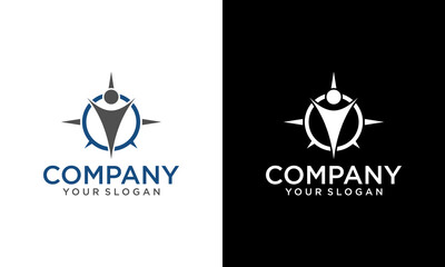 Fototapeta premium Creative Compass Human/User Icon Logo Design Element
