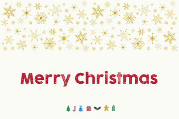Fototapeta na wymiar Merry Christmas with snowflakes postcard cover illustration