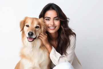 Young beautiful woman with dog