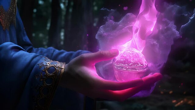 A wizards hand enchanted with a glowing aura of streaming code showing the magical powers of overtheair updates. .