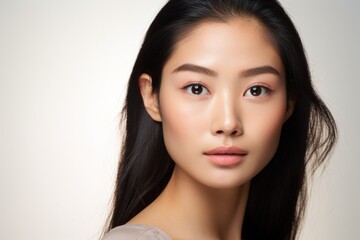 Fototapeta premium Beautiful Asian woman Close up on her face with smooth skin