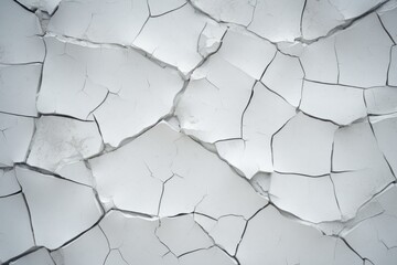 Cracks on the white wall.