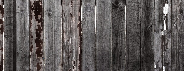 Wood Background. Rustic wooden Pattern. Stained Surface. Old Fence Texture. Black and white. Monochrome