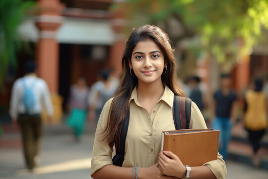young indian female college student