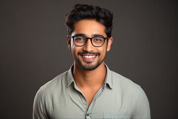 Obraz premium young indian man wearing eyeglasses