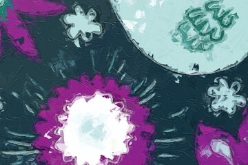 Oil paintings and various flowers, roses, peonies, flowers, and birds are beautiful