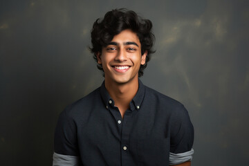 young indian handsome man smiling - obrazy, fototapety, plakaty