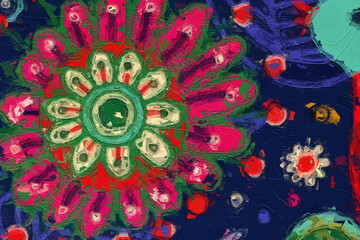 Oil paintings and various flowers, roses, peonies, flowers, and birds are beautiful