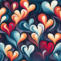 Heartbeat Waves on the Beach Seamless Patterns