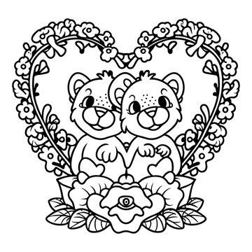 bear with heart vector image