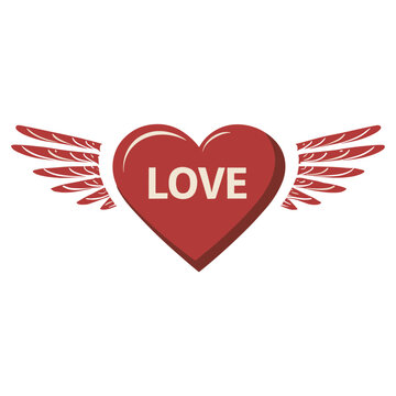 heart with wings illustration vector image 
