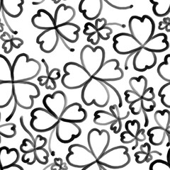 seamless floral pattern clover leaves 