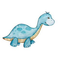 Watercolor cute baby dinosaur