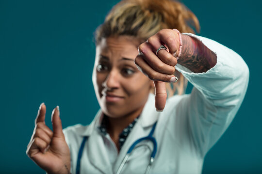 Gesturing precision in medical dosage.