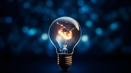 Technology light bulb in the dark