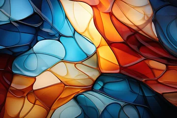 Foto op Plexiglas Abstract Background composed of curved shapes on subject of modern art Generative AI © STF Design 