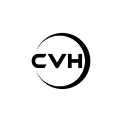 CVH letter logo design with white background in illustrator, cube logo, vector logo, modern alphabet font overlap style. calligraphy designs for logo, Poster, Invitation, etc.