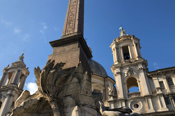 Town Square Piazza del Popolo near the colosseum italy Rome	
