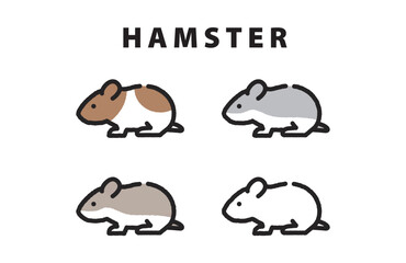 ハムスター　イラスト　アイコン　セット