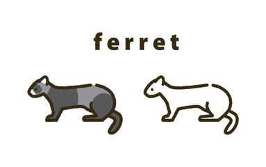 フェレット　イラスト　アイコン