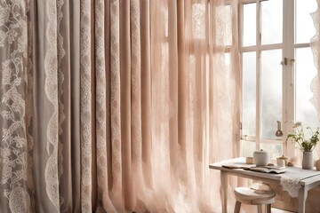 curtain in the interior luxurious room expensive cloths curtain hanging in the room abstract background 