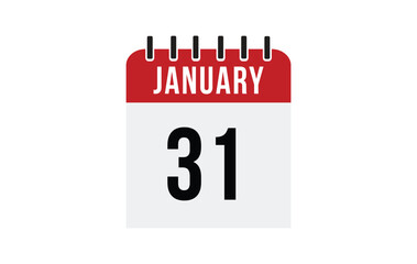 31 january calendar vector. Flat vector daily calendar icon. calendar icon vector.
