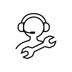 Technical support support icons, minimalist vector illustration ,simple transparent graphic element .Isolated on white background