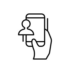 Mobile support icons, communication minimalist vector illustration ,simple transparent graphic element .Isolated on white background