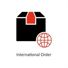 International Order and parcel icon concept