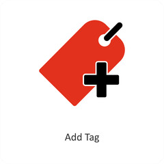 Obraz premium Add Tag and label icon concept