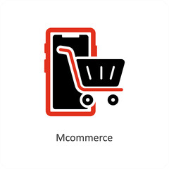 Mcommerce and online shopping icon concept