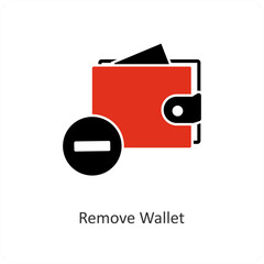 Remove Wallet and delete icon concept