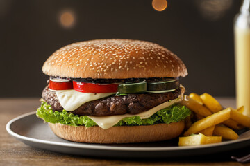 A Mouthwatering Hamburger Delight Ready to Devour