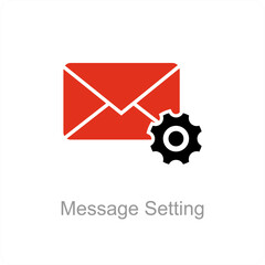 Message Setting and gear icon concept