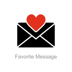 Favorite Message and message icon concept
