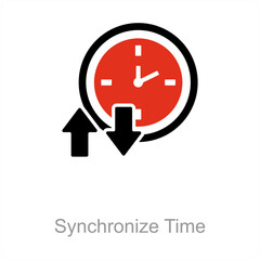 Synchronize Time and time icon concept
