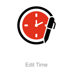 Edit Time and time icon concept