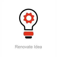 Renovate Idea and idea icon concept