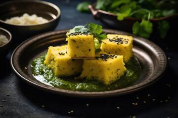 Indian Traditional Street Food Khaman Dhokla