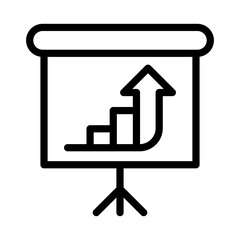 Presentation of increasing business growth. Growth icon in line style