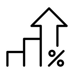 Increasing growth graph. Growth icon in line style